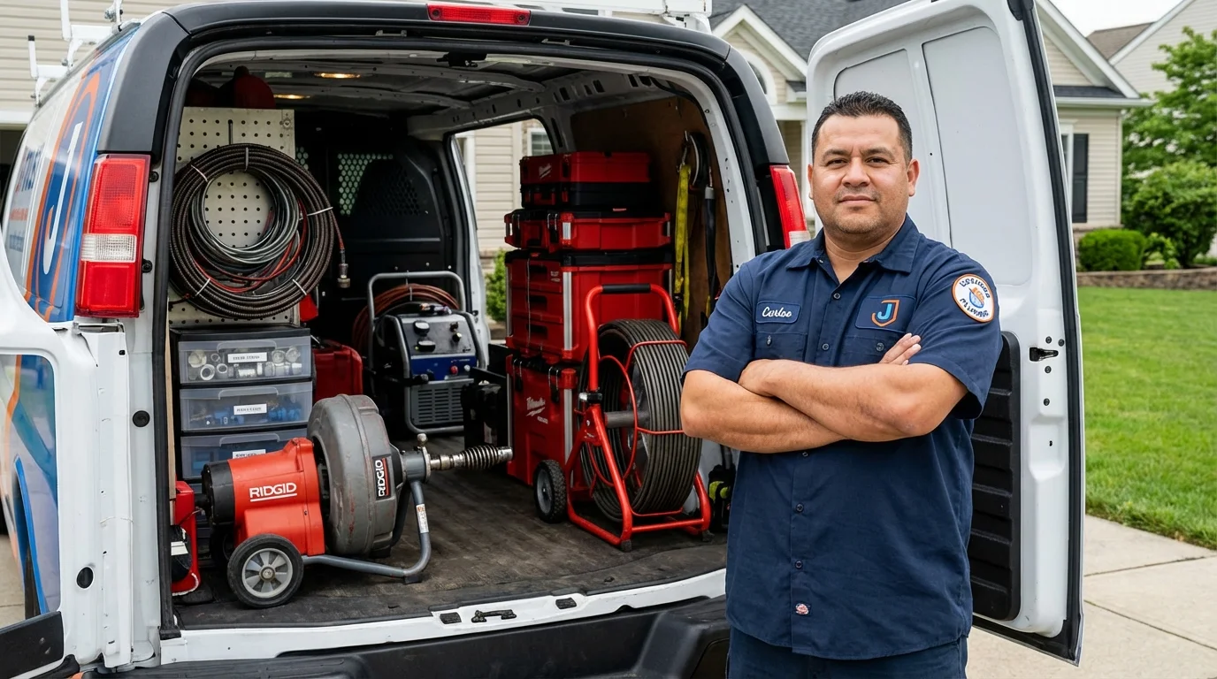 Professional drain cleaning equipment and Johns Plumbing LLC plumber in Buford