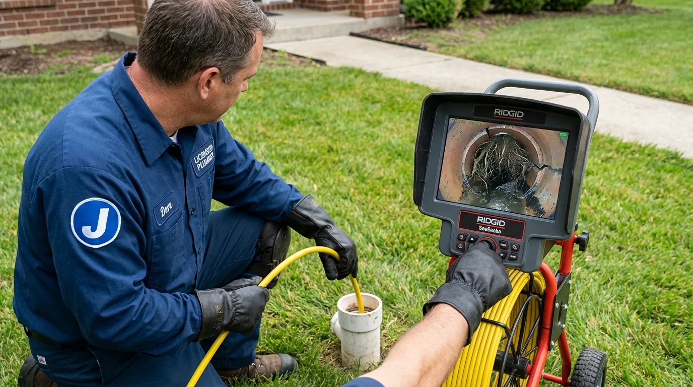Sewer camera inspection being performed by Johns Plumbing LLC in Buford